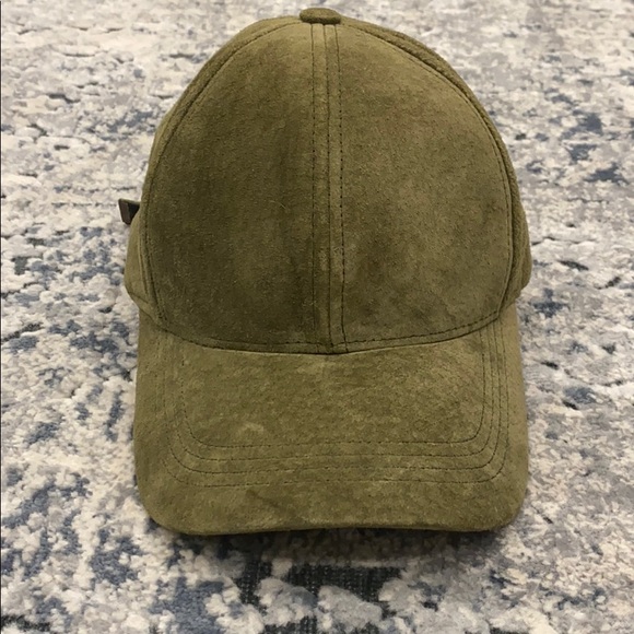 Accessories - Olive Genuine Suede Baseball Hat